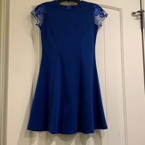 Sweet skater dress style with lace cap sleeves
